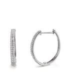 Hopfällbara örhängen 750/18 K vitguld diamant 0.25 ct, 84 stenar, w-si
