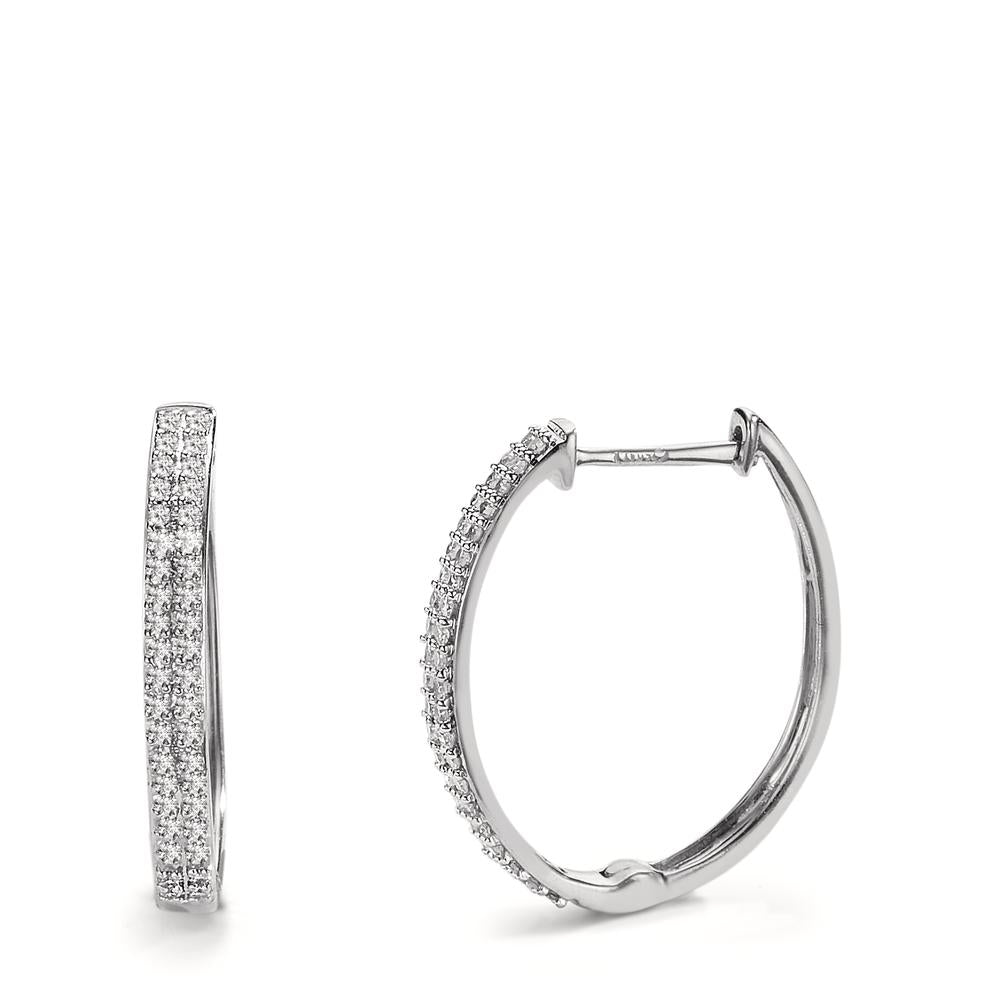Hopfällbara örhängen 750/18 K vitguld diamant 0.25 ct, 84 stenar, w-si