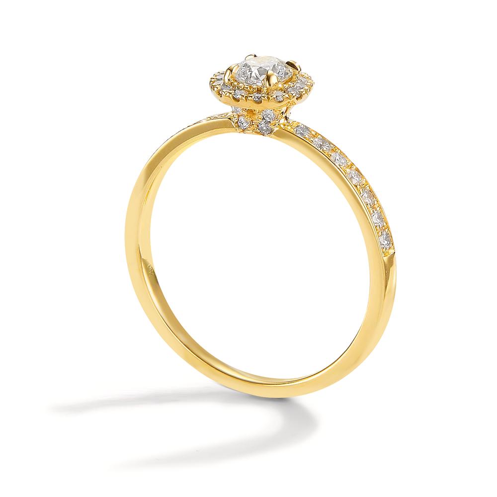 Minnesring 750/18 K gult guld diamant 0.50 ct, w-si Ø6.5 mm
