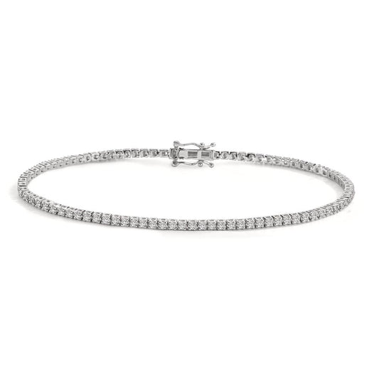 Armband 750/18 K vitguld diamant 1 ct, 92 stenar, w-si 19 cm
