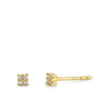 Örhängen med knoppar 750/18 K gult guld diamant 0.04 ct, 8 stenar, p1 Ø2.7 mm