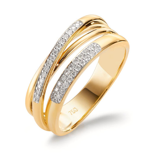 Finger ring 750/18 K gult guld diamant 0.14 ct, w-si