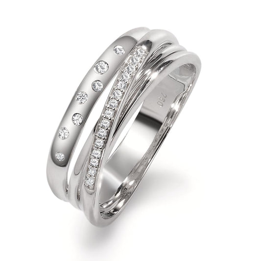 Finger ring 750/18 K vitguld diamant 0.11 ct, w-si