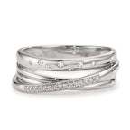 Finger ring 750/18 K vitguld diamant 0.11 ct, w-si