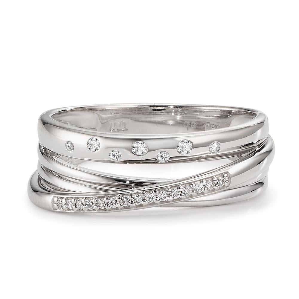 Finger ring 750/18 K vitguld diamant 0.11 ct, w-si
