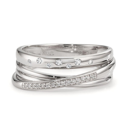 Finger ring 750/18 K vitguld diamant 0.11 ct, w-si