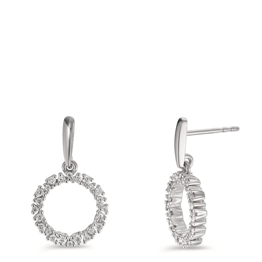 Örhängen 750/18 K vitguld diamant 0.33 ct, w-si Ø12.5 mm
