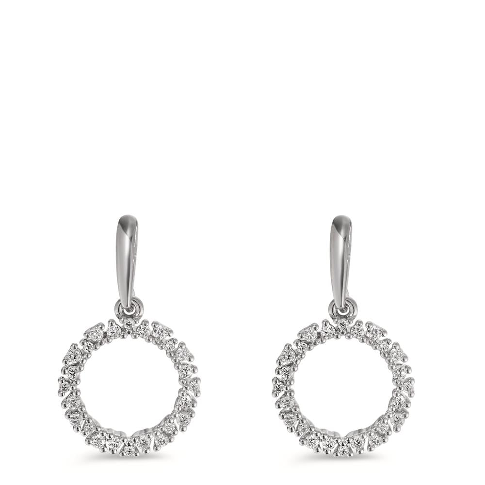 Örhängen 750/18 K vitguld diamant 0.33 ct, w-si Ø12.5 mm
