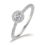 Finger ring 750/18 K vitguld diamant 0.30 ct, w-si Ø6 mm