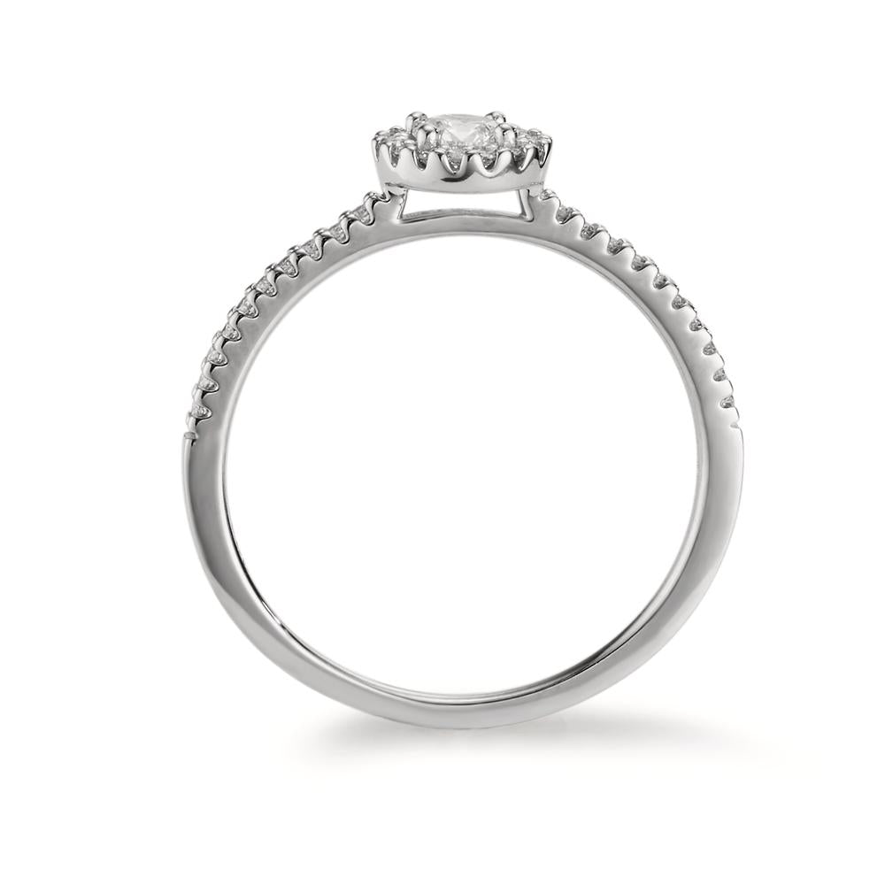 Finger ring 750/18 K vitguld diamant 0.30 ct, w-si Ø6 mm