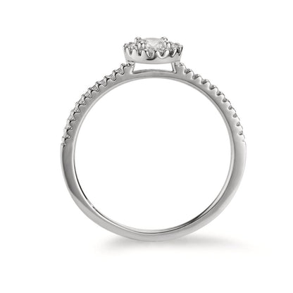 Finger ring 750/18 K vitguld diamant 0.30 ct, w-si Ø6 mm