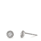 Örhängen med knoppar 750/18 K vitguld diamant 0.24 ct, w-si Ø5 mm