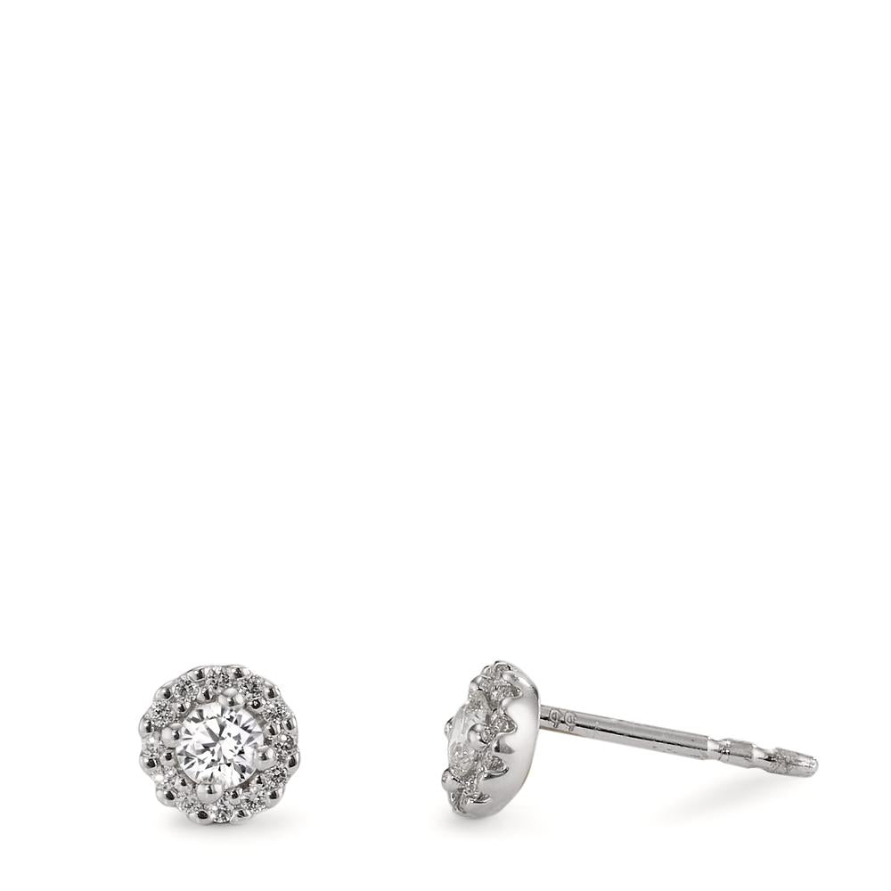 Örhängen med knoppar 750/18 K vitguld diamant 0.24 ct, w-si Ø5 mm