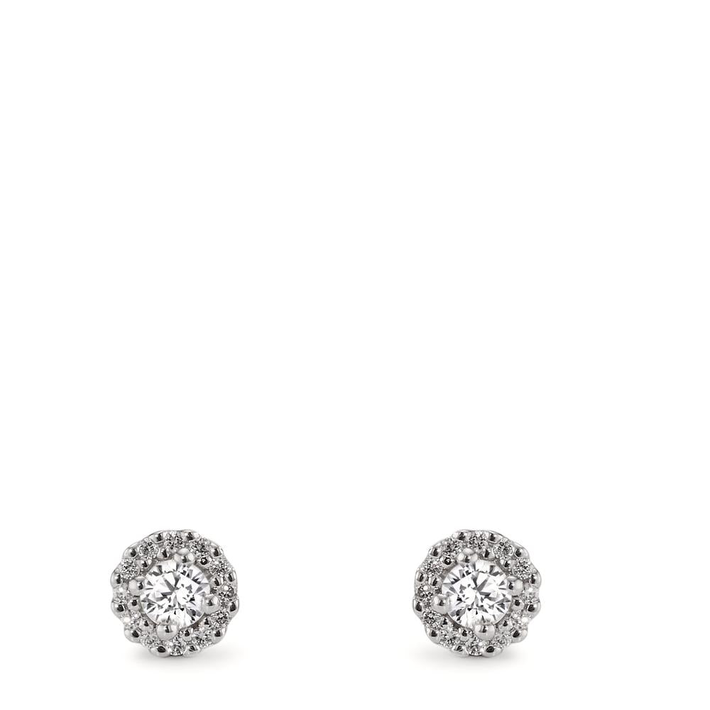 Örhängen med knoppar 750/18 K vitguld diamant 0.24 ct, w-si Ø5 mm