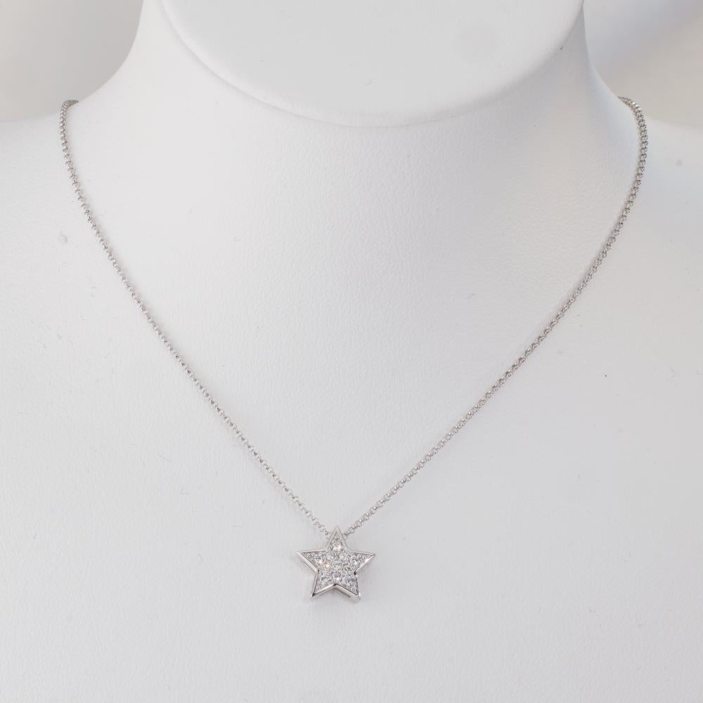 Hängsmycke 750/18 K vitguld diamant 0.08 ct, w-si stjärna Ø10 mm
