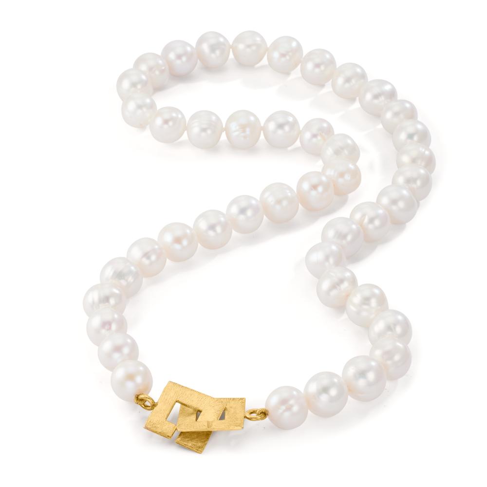 Collier Silver gul guldpläterad Sötvattensodlad pärla 11-11.5 mm 50 cm