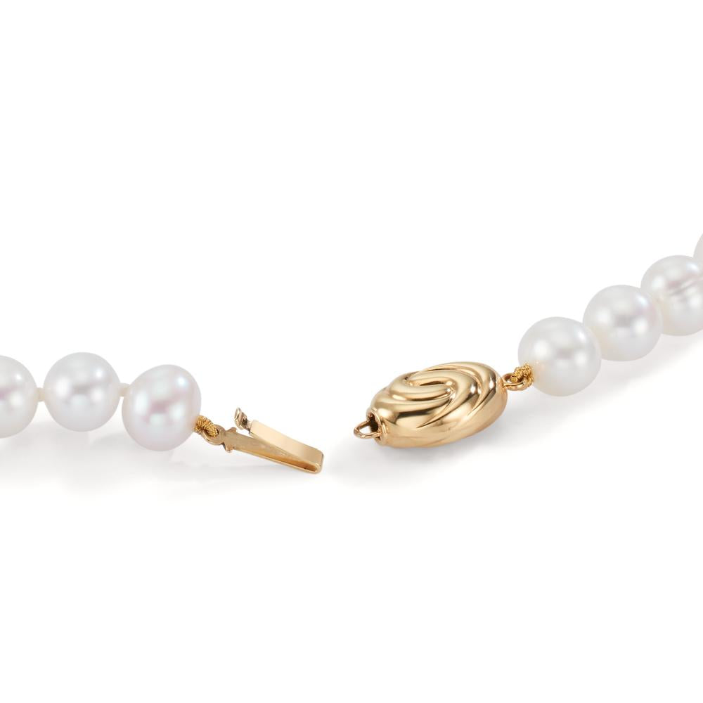 Collier 750/18 K gult guld Sötvattensodlad pärla 8.5-9 mm 45 cm