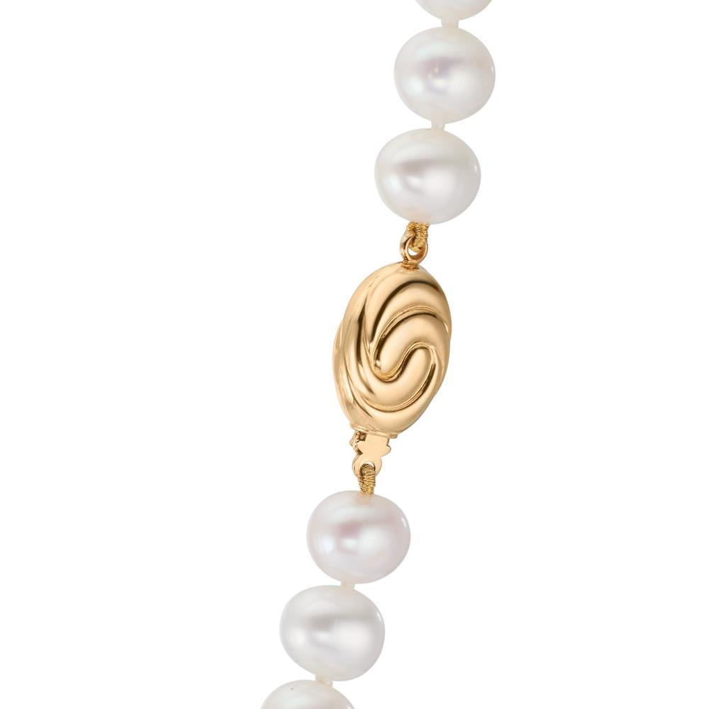 Collier 750/18 K gult guld Sötvattensodlad pärla 8.5-9 mm 45 cm