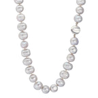 Collier 750/18 K vitguld Sötvattensodlad pärla grå 10.5-11 mm 42 cm