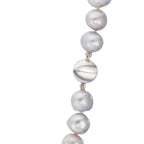 Collier 750/18 K vitguld Sötvattensodlad pärla grå 10.5-11 mm 42 cm