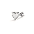 Piercing Silver rodiumpläterad pärlemor Hjärta Ø5.3 mm