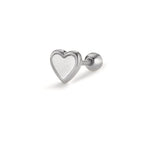 Piercing Silver rodiumpläterad pärlemor Hjärta Ø5.3 mm