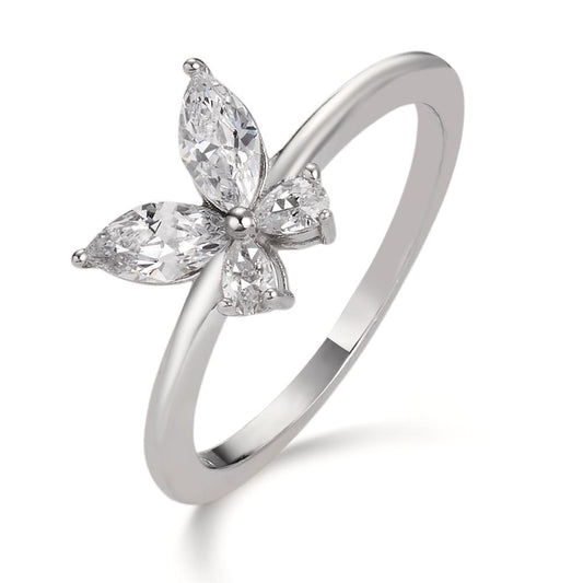 Finger ring Silver Zirkoniumoxid rodiumpläterad fjäril Ø8.5 mm