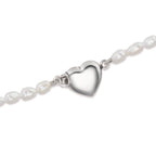 Collier Silver Sötvattensodlad pärla 3-3.5 mm Hjärta 43 cm