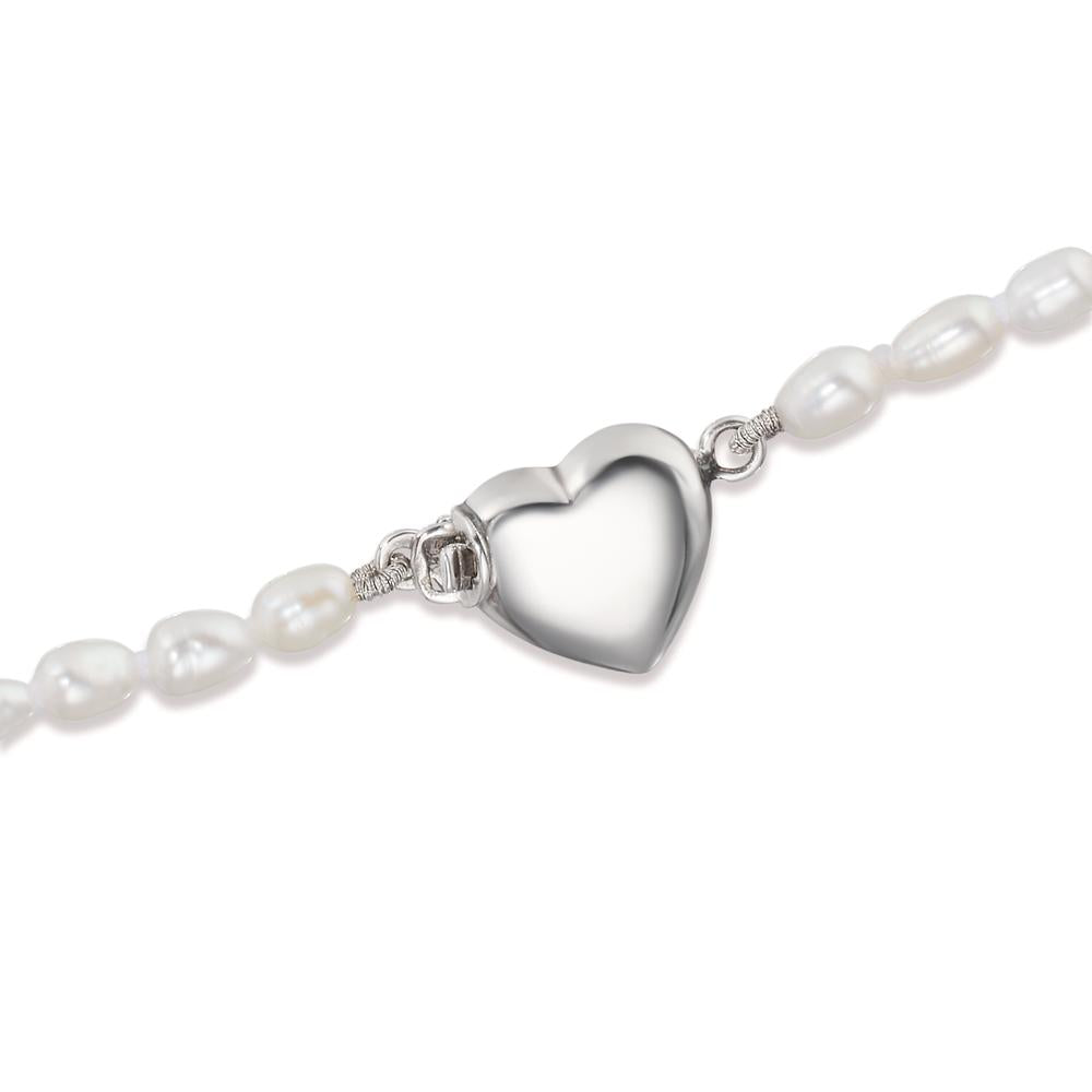 Collier Silver Sötvattensodlad pärla 3-3.5 mm Hjärta 43 cm