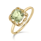 Finger ring 585/14 K gult guld ametist grön