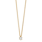 Collier 750/18 K gult guld diamant 0.15 ct, w-si 40-42 cm