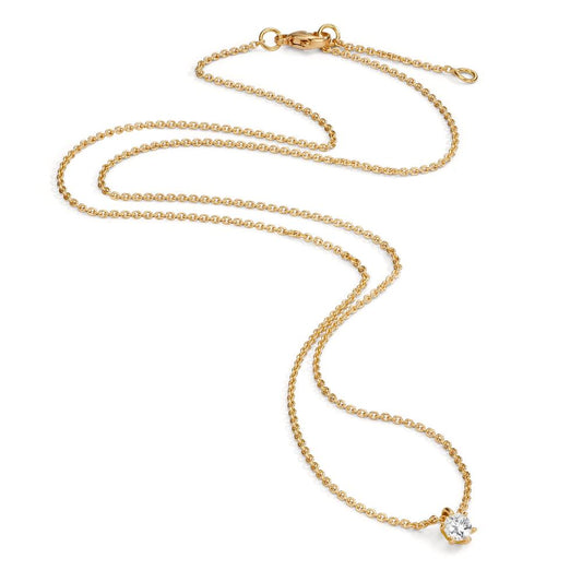 Collier 750/18 K gult guld diamant 0.15 ct, w-si 40-42 cm