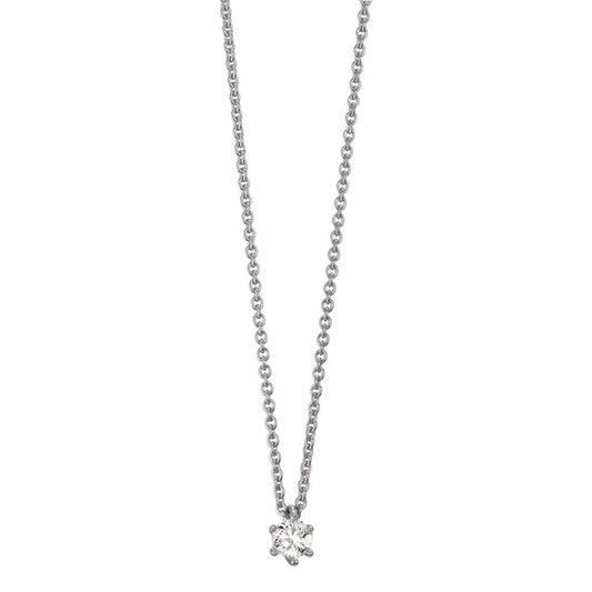 Collier 750/18 K vitguld diamant 0.15 ct, w-si 40-42 cm