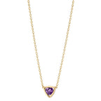Collier 585/14 K gult guld ametist 0.11 ct 39-42 cm