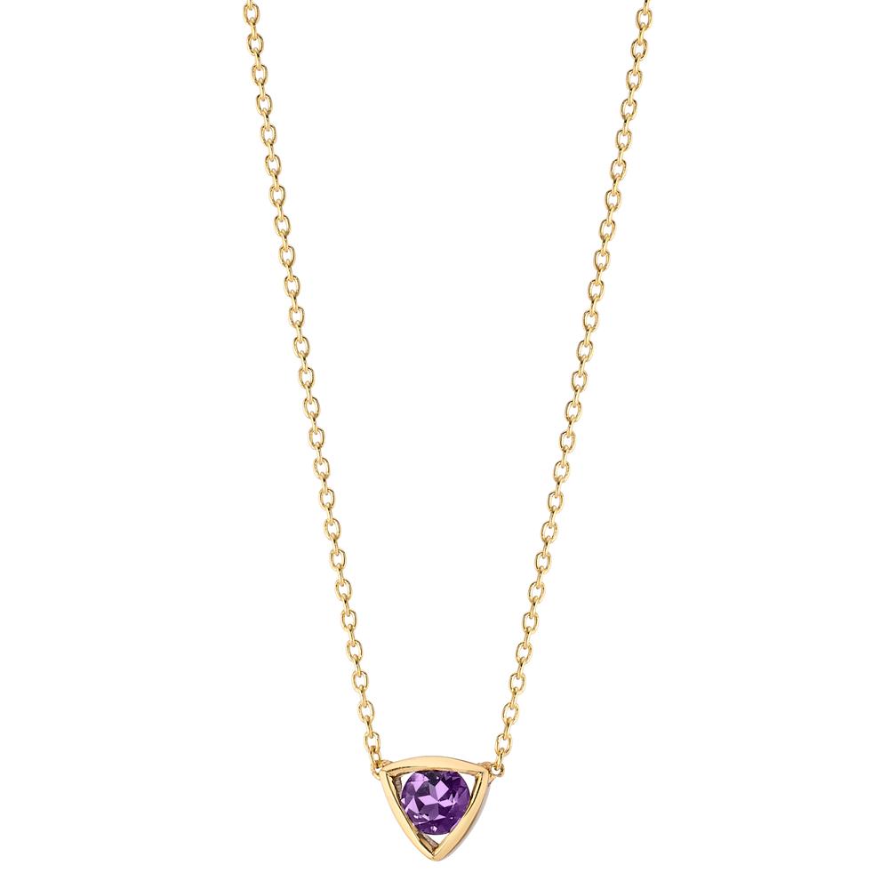 Collier 585/14 K gult guld ametist 0.11 ct 39-42 cm