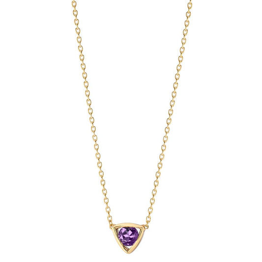 Collier 585/14 K gult guld ametist 0.11 ct 39-42 cm