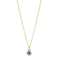 Collier 585/14 K gult guld London Blå Topas 0.13 ct 39-42 cm