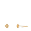 Örhängen med knoppar 585/14 K gult guld diamant 0.016 ct, 2 stenar, w-si Ø3.5 mm