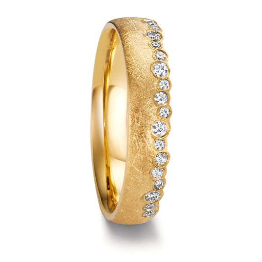 Partnerring 750/18 K gult guld diamant 0.16 ct, 19 stenar, w-si