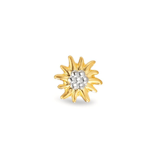 Örhängen 1 st 750/18 K gult guld tvåfärgad Edelweiss Ø7 mm