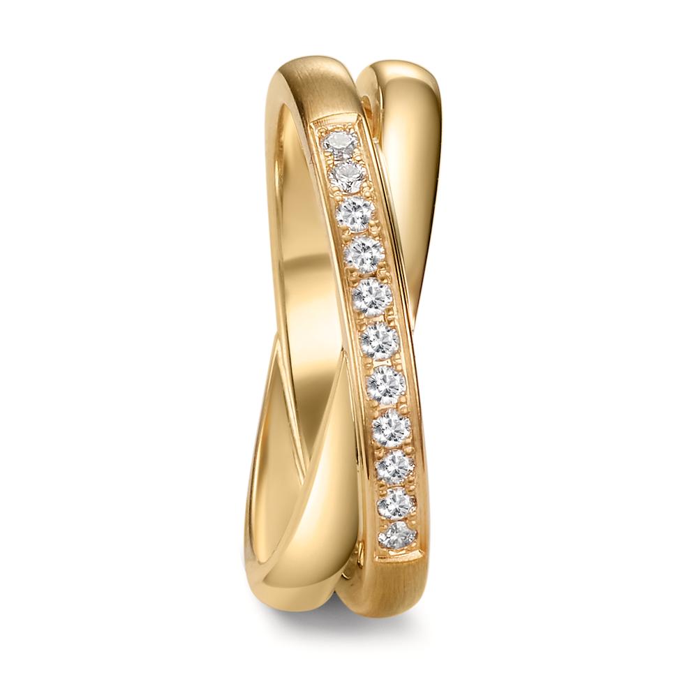 Partnerring 750/18 K gult guld diamant 0.165 ct, 11 stenar, w-si