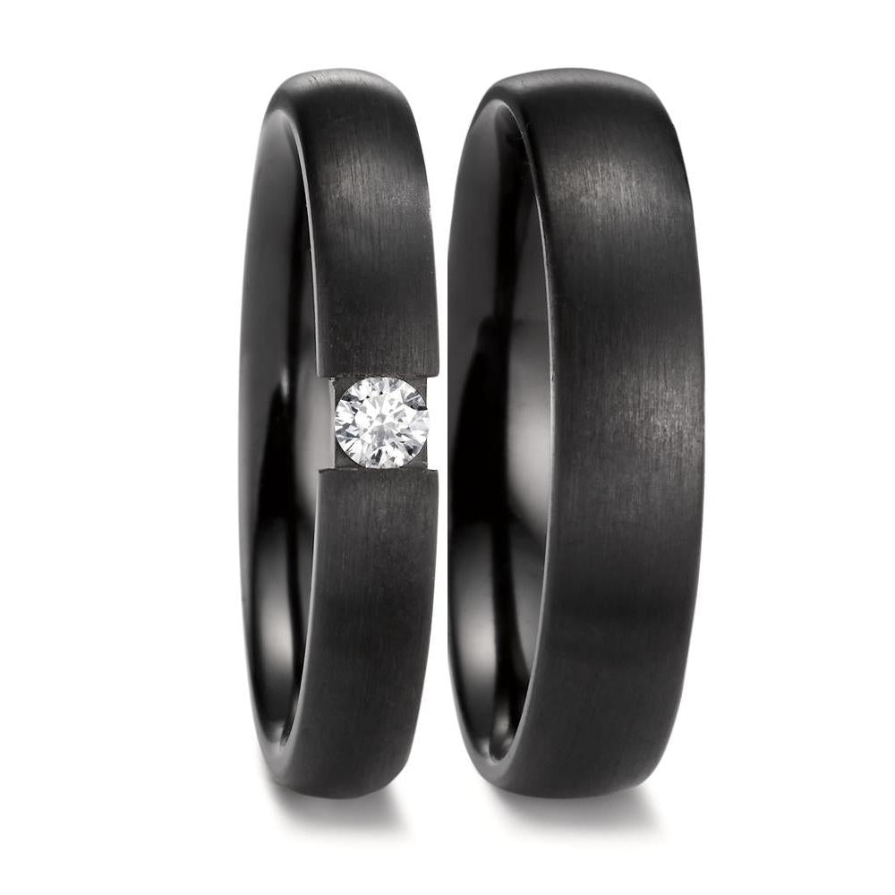 Partnerring zirkonium diamant 0.09 ct, w-si
