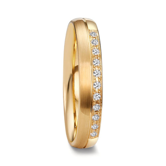 Partnerring 750/18 K gult guld diamant 0.055 ct, 11 stenar, tw-vsi