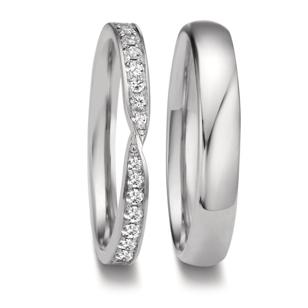 Partnerring 750/18 K vitguld diamant 0.226 ct, 18 stenar, tw-vsi