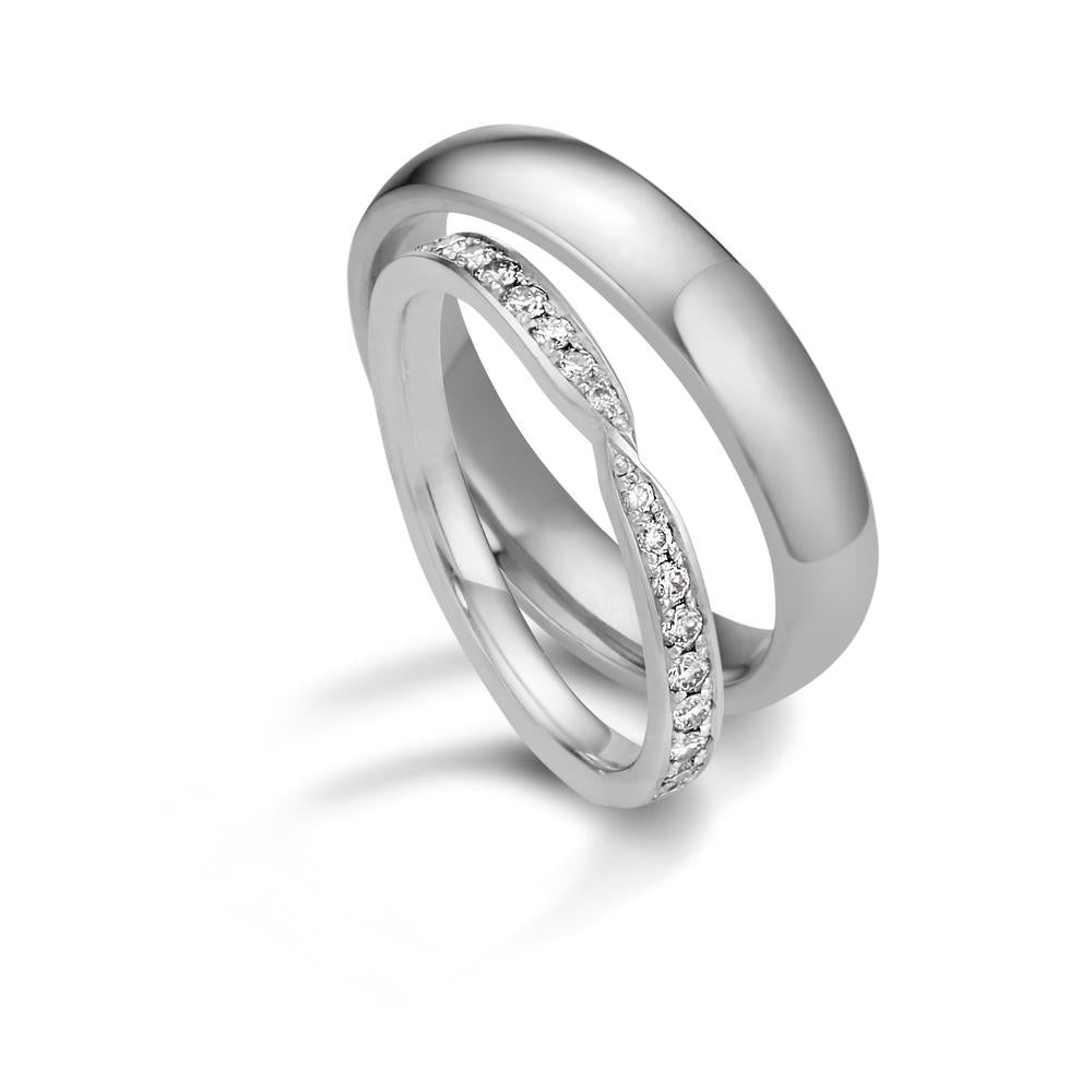 Partnerring 750/18 K vitguld diamant 0.226 ct, 18 stenar, tw-vsi