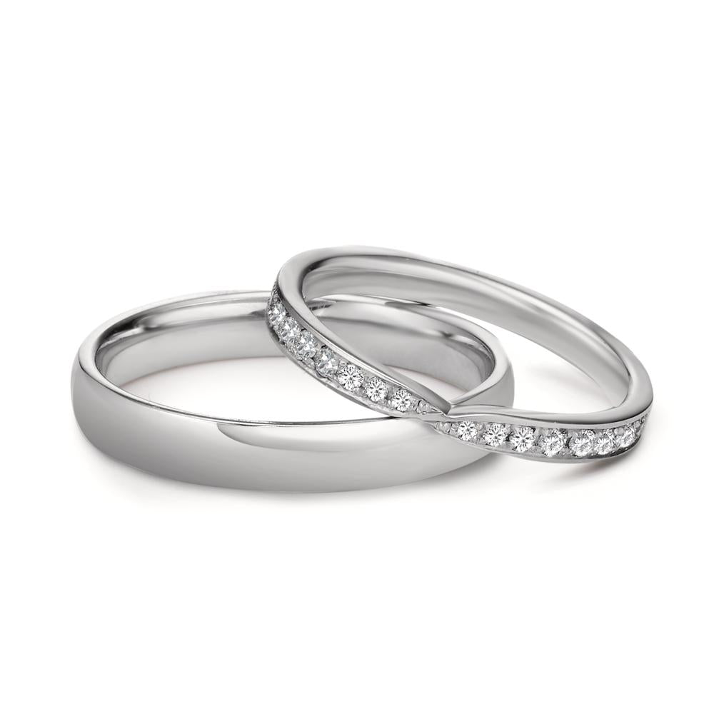 Partnerring 750/18 K vitguld diamant 0.226 ct, 18 stenar, tw-vsi
