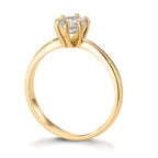 Solitärring 750/18 K gult guld Diamant odlad i labb 0.40 ct, w-si