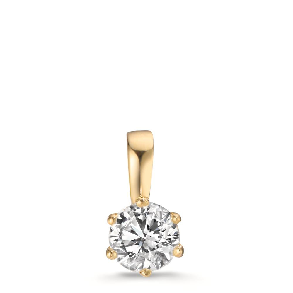 Hängsmycke 750/18 K gult guld Diamant odlad i labb 1 ct, w-si Ø6.5 mm