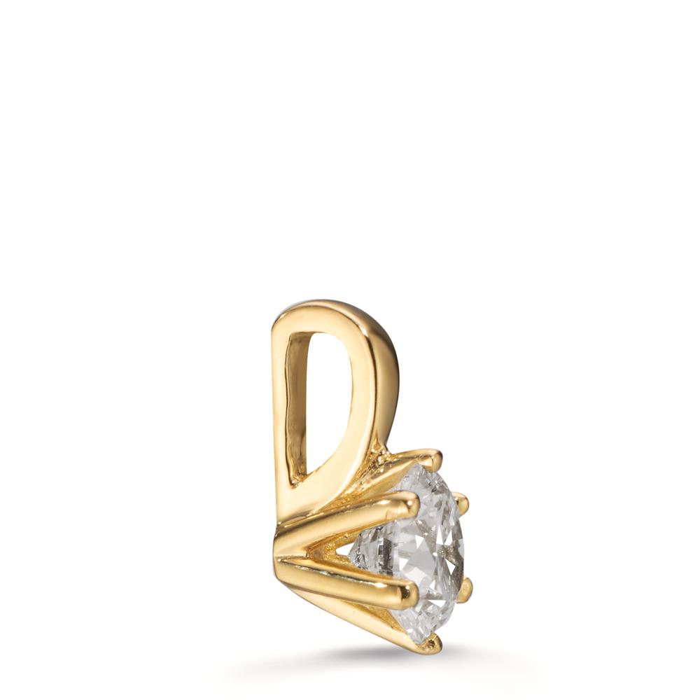 Hängsmycke 750/18 K gult guld Diamant odlad i labb 1 ct, w-si Ø6.5 mm