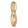Partnerring 750/18 K gult guld diamant 0.095 ct, 19 stenar, w-vsi